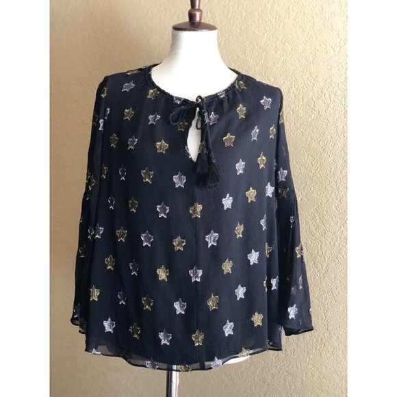 Rebecca Minkoff Womens Black Chiffon Top Size S - Picture 4 of 12